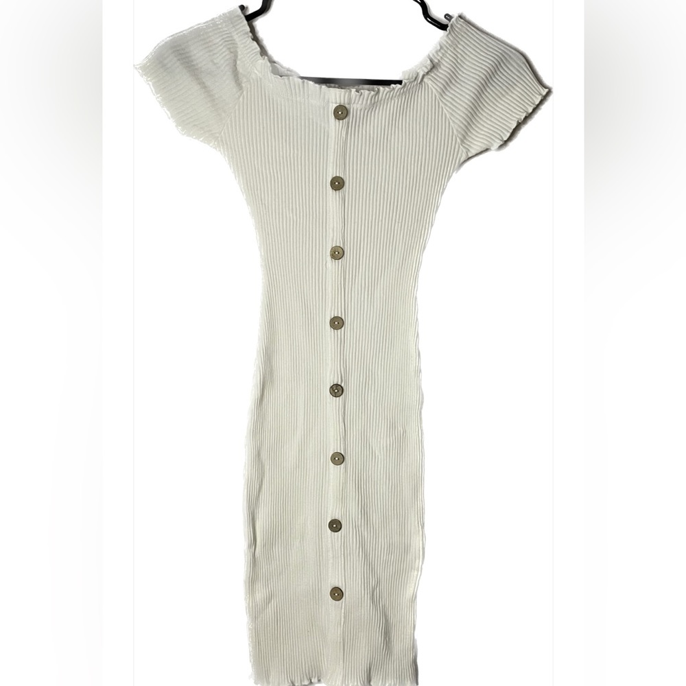 Off Shoulder Short Ivory Dress